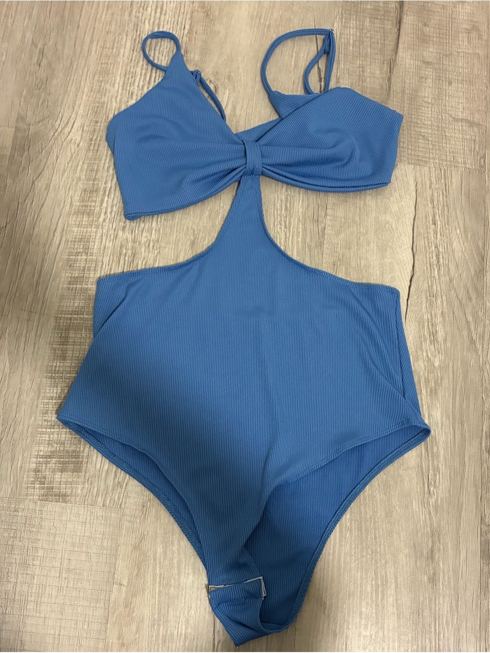 blue cut out bodysuit